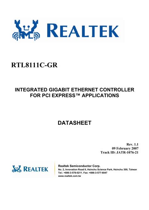 realtek rtl8111c driver windows 10 pdf manual